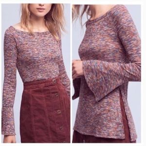 ANTHROPOLOGIE Akemi Kin Zaka bell sleeve top multi colored
